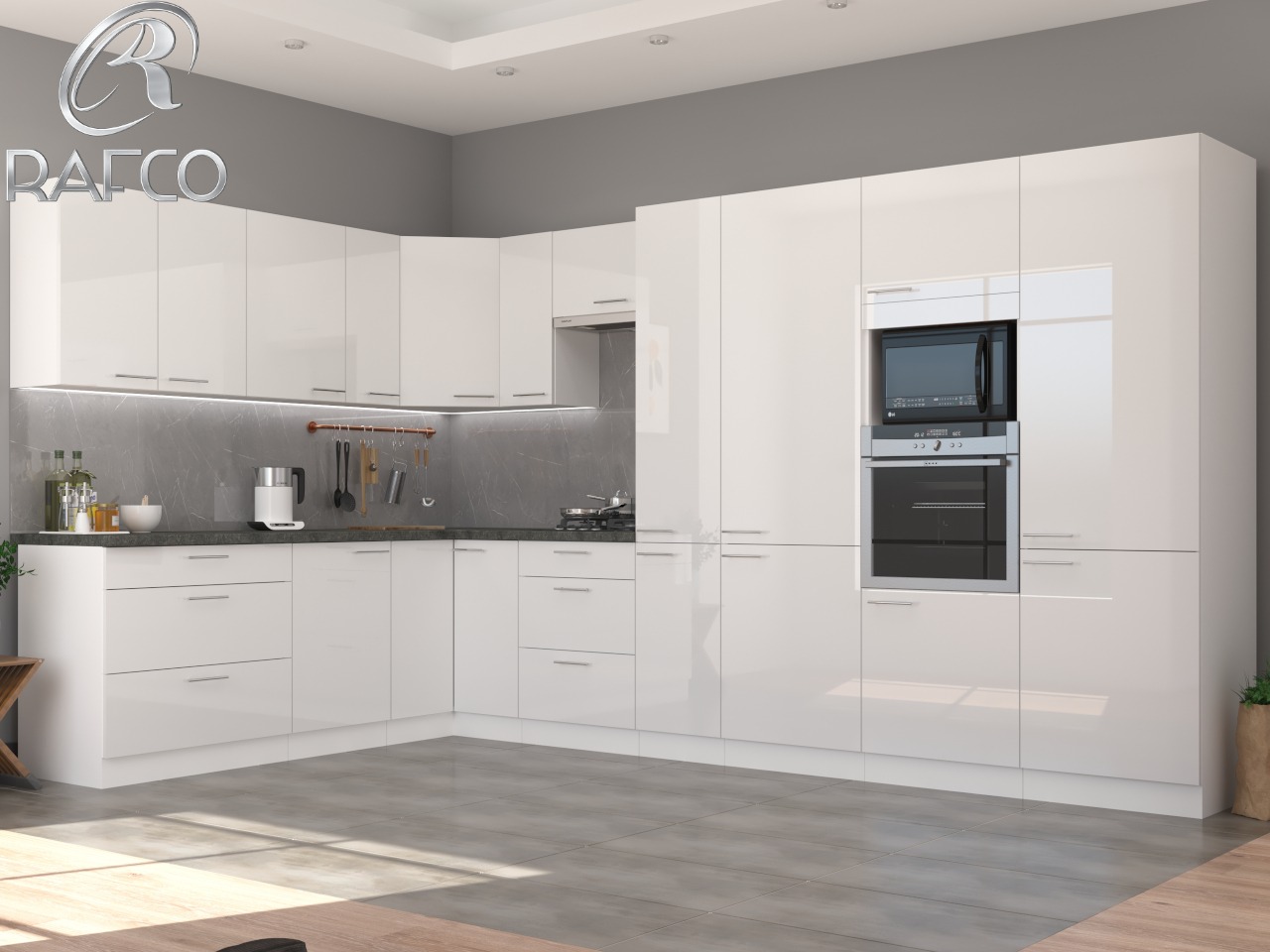 کابینت مدرن توکار برای آشپزخانههای کوچک